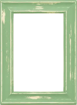 a green picture frame on a white background