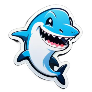 a cartoon shark with its mouth open