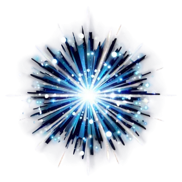 a burst of blue and white lights