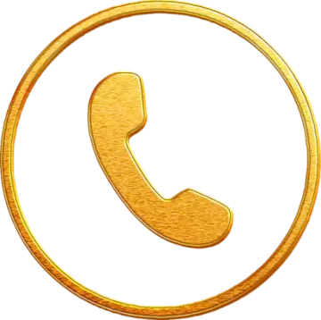 a golden phone icon in a circle