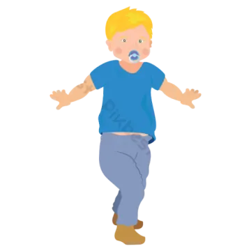 a man in blue shirt and jeans with his hands out