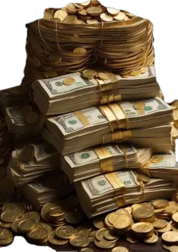 a pile of money sitting on top of a table