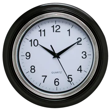 a black clock with white numbers on it