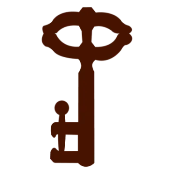 a silhouette of a person holding a key