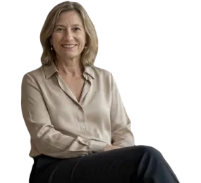 a woman sitting on top of a chair