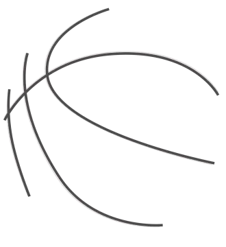 a black and white drawing of a basketball ball