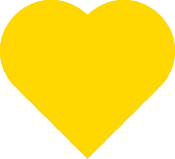 a yellow heart on a white background