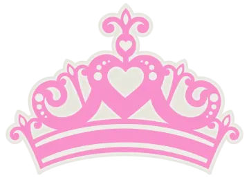 a pink crown with hearts on it