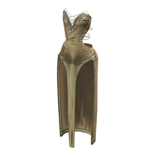 a gold dress on a white background
