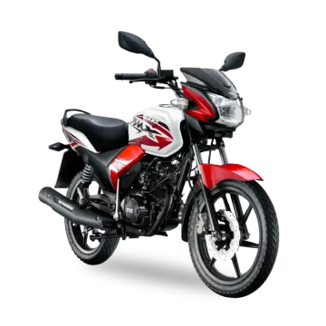 a red and white motorcycle on a white background