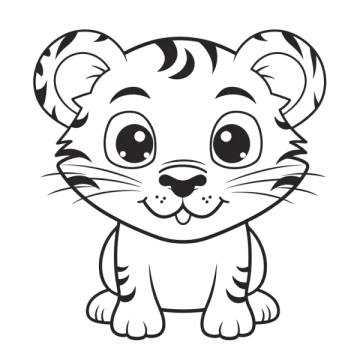 a cute tiger cub coloring page