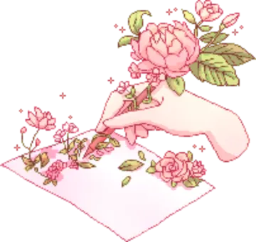 a drawing of a hand with flowers on it