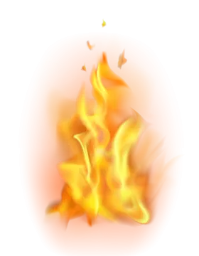 a fire on a white background