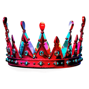 a red crown on a white background