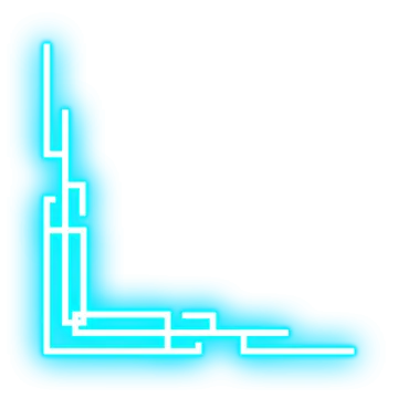 a blue and white line with the letter l on it