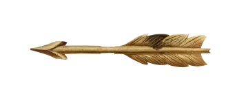 a gold arrow on a white background