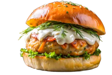 a hamburger with meat and cheese on it