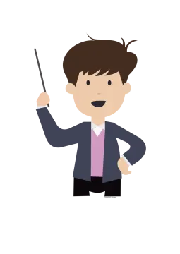 a man in a suit with a pointer