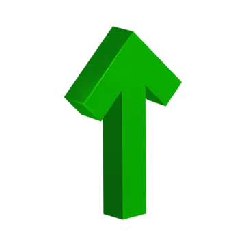 a green arrow on a white background