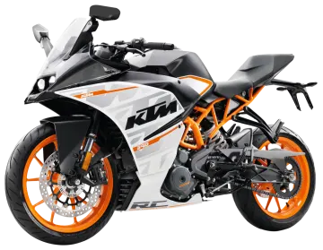 a white and orange motorcycle is shown in this image