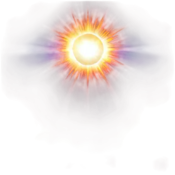 a white background with an orange and yellow sun
