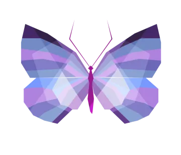 a purple butterfly on a white background