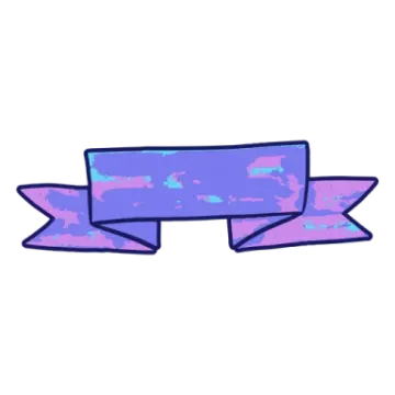a purple and blue ribbon with a white background