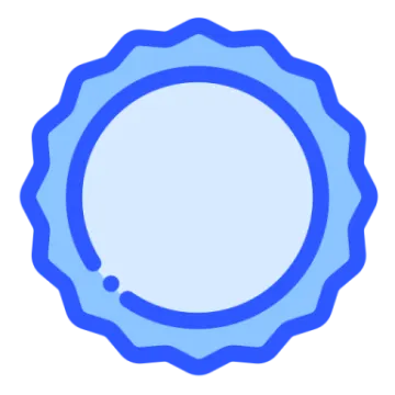 a blue seal seal on a white background