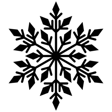 a black and white snowflake