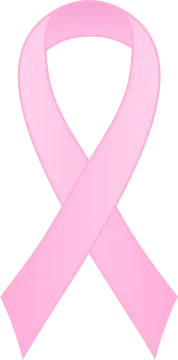 a pink ribbon on a white background