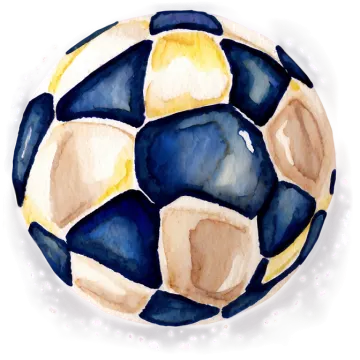 a watercolor painting of a soccer ball