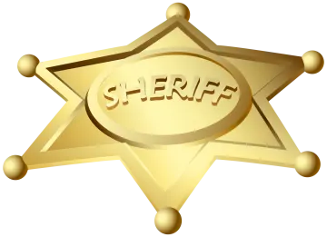 a sheriff badge with the word sheriff