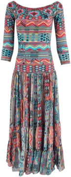 a dress with colorful patterns on it