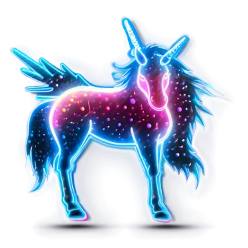 a unicorn standing in front of a white background