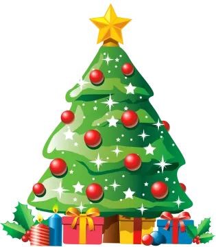 a christmas tree with presents around it