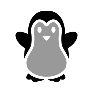 a black and white image of a penguin