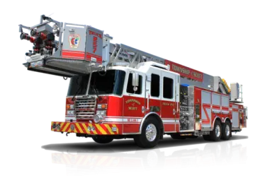 a fire truck on a white background