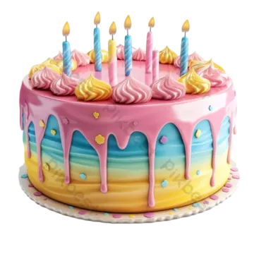 a birthday cake with candles on top of it
