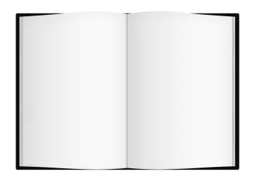 an open book on a white background