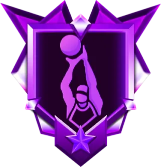 a purple star with an image of a woman in the center