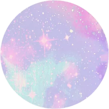 a pink and blue circle with stars on it