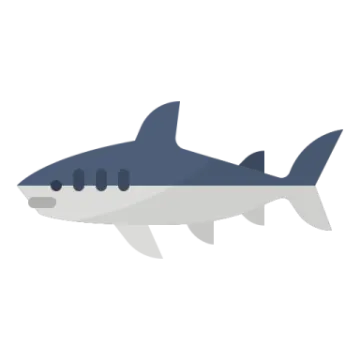 a shark icon on a white background