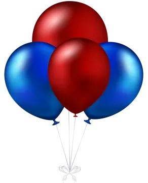 red, white and blue balloons