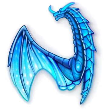 a blue dragon on a white background