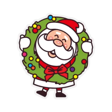 a cartoon christmas wreath with santa claus