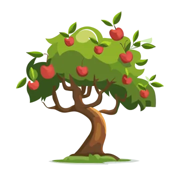 an apple tree with red apples on it