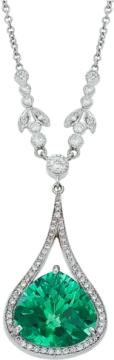 an emerald and diamond necklace