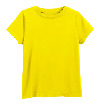 a yellow t - shirt on a white background