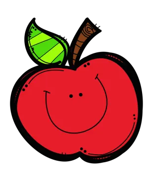 an apple with a smile on it