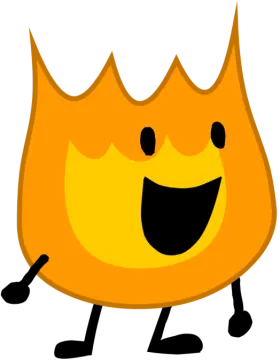 a cartoon fire with arms and legs